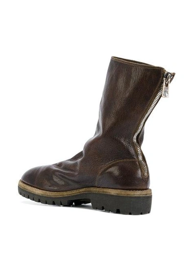 Shop Guidi Rear Zip Boots - Brown