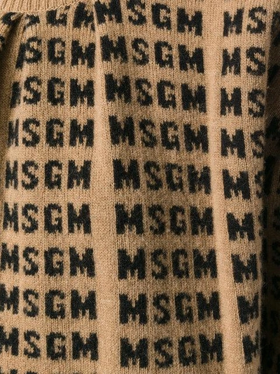 Shop Msgm Logo Intarsia Jumper