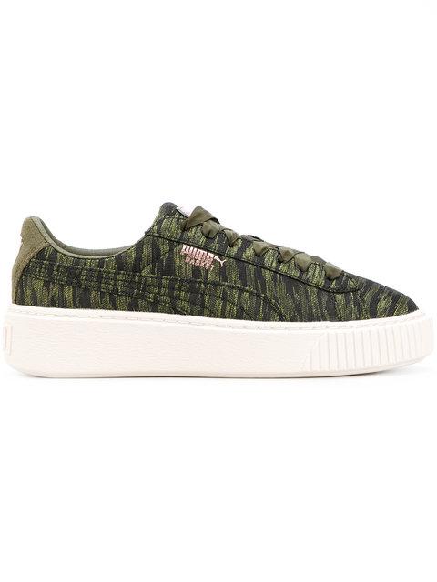 puma basket platform green