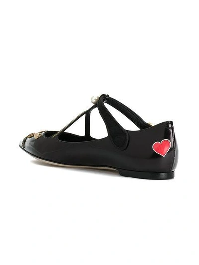 Shop Dolce & Gabbana Bellucci Appliqué Ballerinas In Black ,multicolour