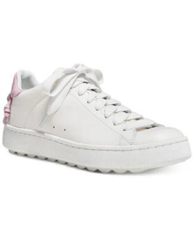 Shop Coach C101 Low-top Sneakers In White/ Petal