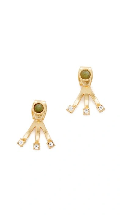Madewell Tiny Jewels Front-back Jade Stud Earrings In Canada Jade