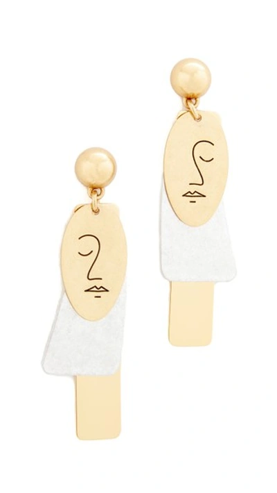 Madewell Face It Earrings In Mixed Metals