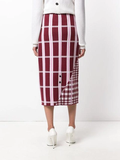 Shop Victoria Beckham Checked Skirt