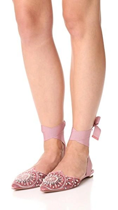 Shop Aquazzura Stellar Flats In Antique Rose