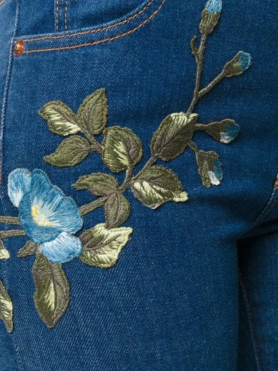 Shop Gucci Floral Embroidered Skinny Jeans