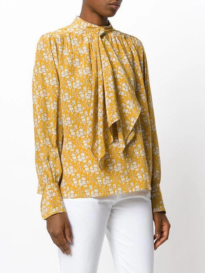 Shop Joseph Pussy Bow Floral Blouse