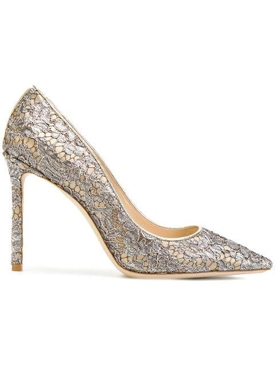 Shop Jimmy Choo Romy 100 Pumps In Metallic