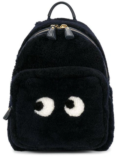 Shop Anya Hindmarch Mini Eyes Backpack In Blue