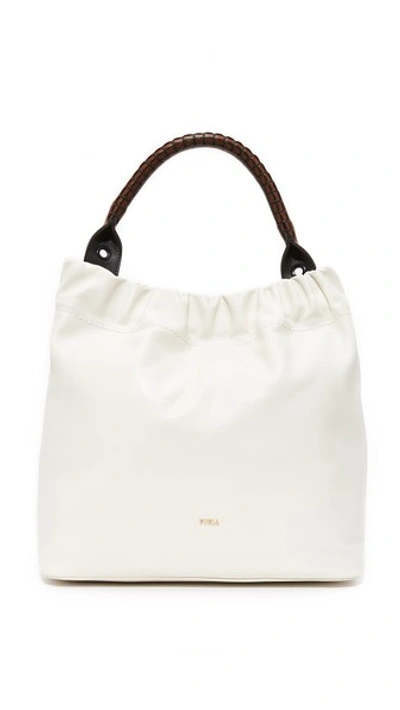 Furla Matilde Hobo Bag In White/chocolate/onyx