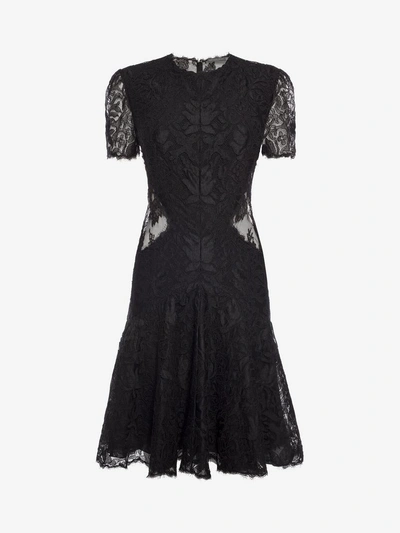 Alexander Mcqueen Lace Mini Dress In Black