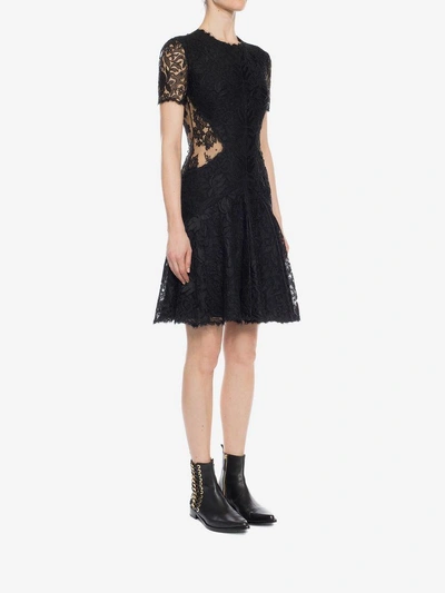Shop Alexander Mcqueen Lace Mini Dress In Black