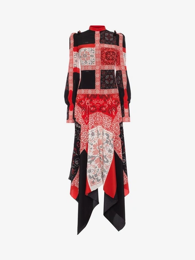 Shop Alexander Mcqueen Patchwork Long Dress