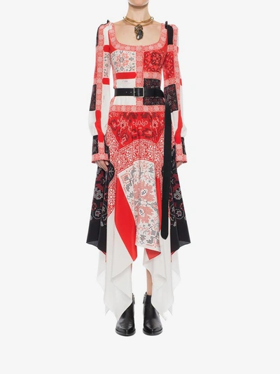 Shop Alexander Mcqueen Patchwork Long Dress