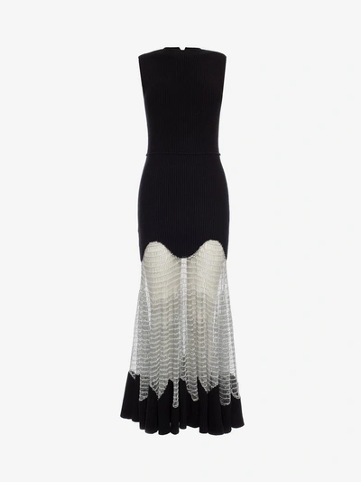 Shop Alexander Mcqueen Metallic Mesh Knit Dress