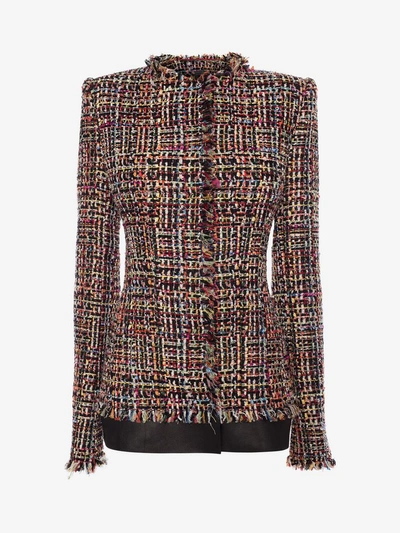 Shop Alexander Mcqueen Wishing Tree Tweed Fitted Jacket