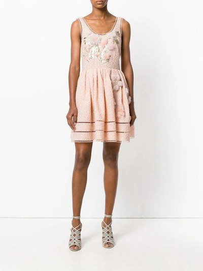 Shop Fendi Sleeveless Short Dress In Neutrals