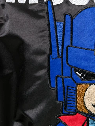 Shop Moschino Robot Bear Patch Bomber Jacket