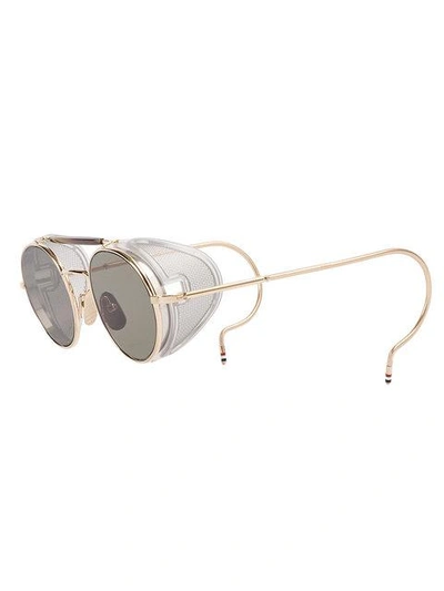 Shop Thom Browne Eyewear Round Sunglasses - Metallic