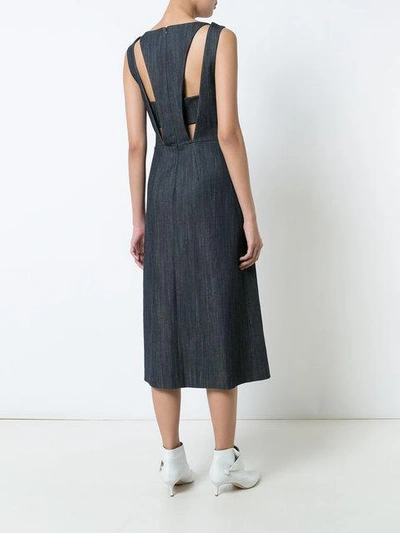 Shop Adam Lippes Denim V-neck Dress With Bandeau