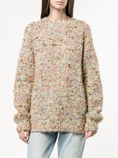 Shop Chloé Knitted Long Sleeve Jumper In Multicolour