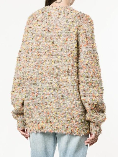 Shop Chloé Knitted Long Sleeve Jumper In Multicolour