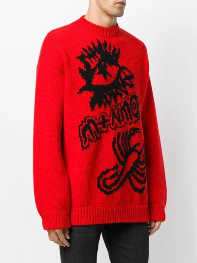 Shop Stella Mccartney Members Intarsia Knit - Red