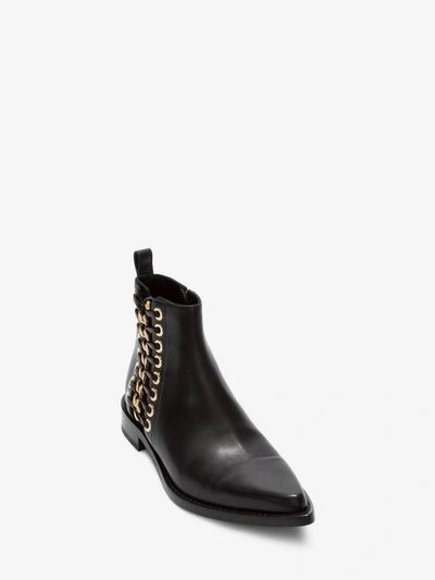 Shop Alexander Mcqueen Braided Chain Ankle Boot In Black
