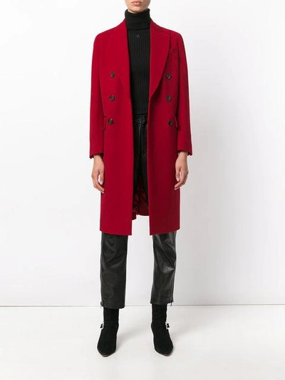 Shop Dsquared2 Double Breasted Coat In Red