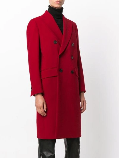 Shop Dsquared2 Double Breasted Coat In Red