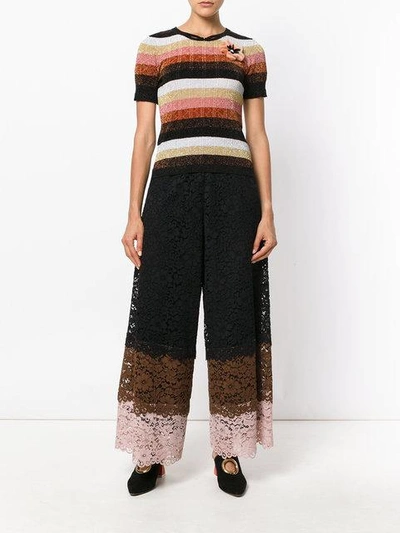 Shop Antonio Marras Lace Cropped Trousers In Black