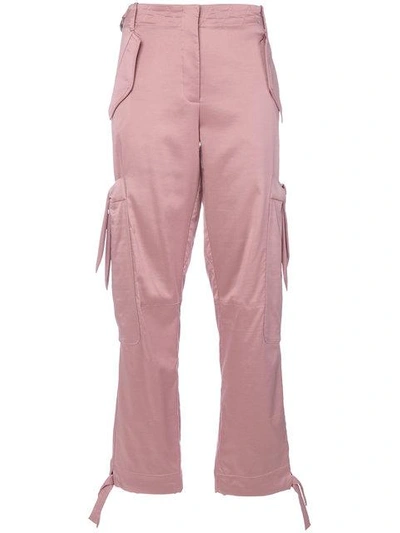 Shop Moschino Cargo Trousers - Pink