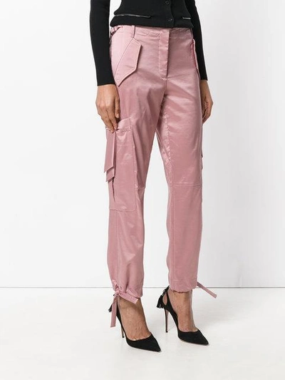 Shop Moschino Cargo Trousers - Pink