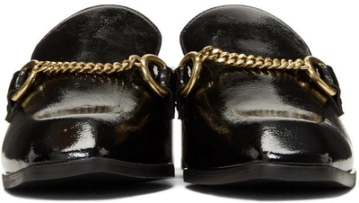 Shop Stella Mccartney Black Chain Slip-on Loafers