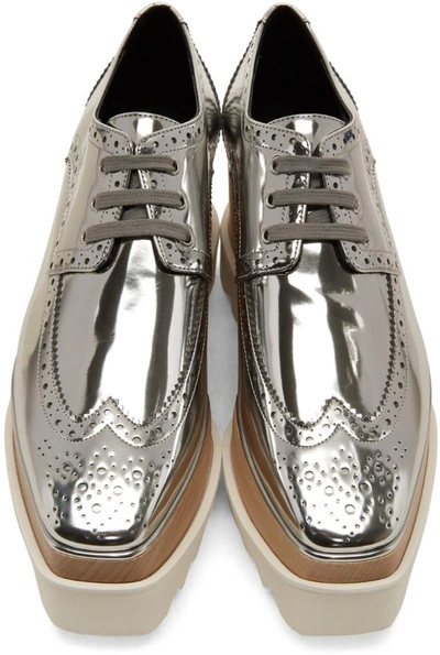 Shop Stella Mccartney Silver Elyse Platform Brogues