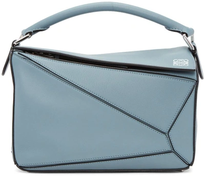 Shop Loewe Blue Small Puzzle Bag In 5900 Stone Blue