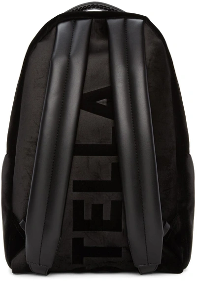 Shop Stella Mccartney Black Velvet Medium Falabella Go Backpack