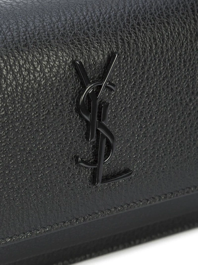 Shop Saint Laurent Logo Monogram Shoulder Bag