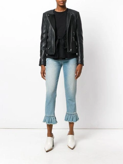 syv stof ulv Isabel Marant Étoile Kankara Textured-leather Jacket In Black | ModeSens