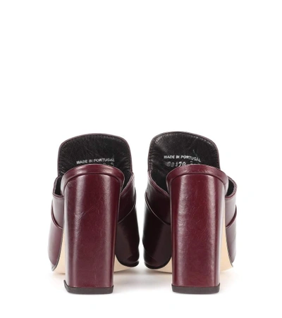 Shop Dorateymur Munise Embellished Leather Mules In Red