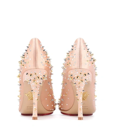 Shop Charlotte Olympia Bacall Embellished Satin Pumps In Llush