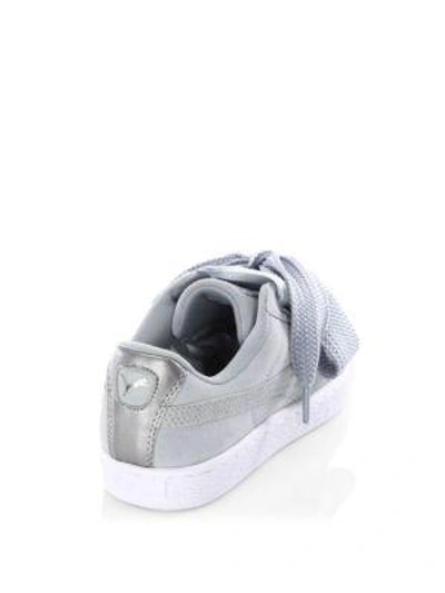 Shop Puma Suede Heart Sneakers In Grey