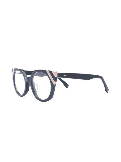 Shop Fendi Cat Eye Glasses In Grey