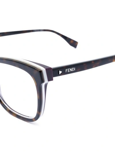 Shop Fendi Eyewear Cat-eye Glasses - Brown