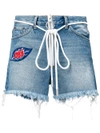 OFF-WHITE distressed shorts,OWCB004E17386097