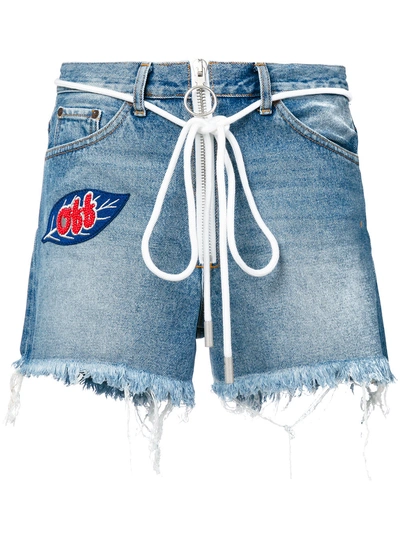 Off-white Blue Distressed Shorts