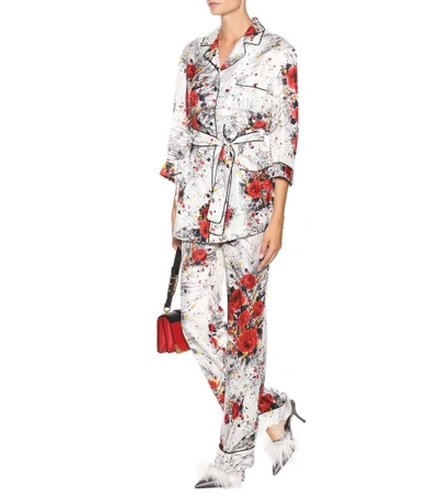 Shop Prada Printed Silk Pyjama Set