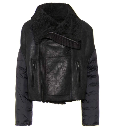 Rick Owens Shearling-lined Leather Jacket In Black