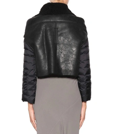 Shop Rick Owens Shearling-lined Leather Jacket In Black