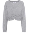 Alexander Wang T Twist Front Wool & Cashmere Sweater In Grey